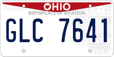 OH license plate GLC7641