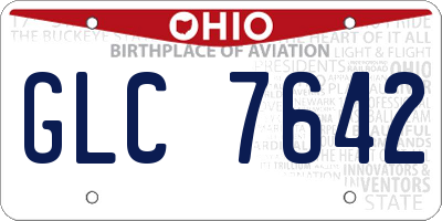OH license plate GLC7642