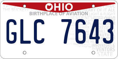 OH license plate GLC7643