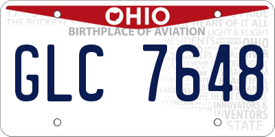 OH license plate GLC7648