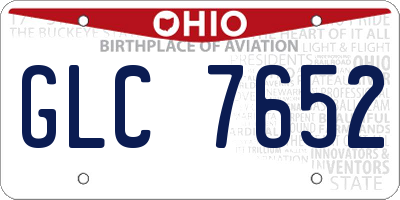 OH license plate GLC7652