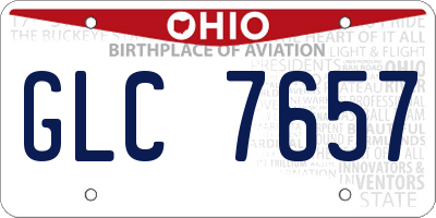 OH license plate GLC7657