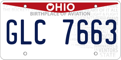 OH license plate GLC7663