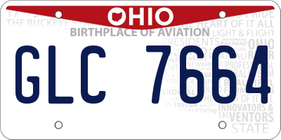 OH license plate GLC7664