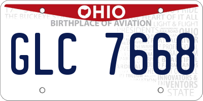 OH license plate GLC7668