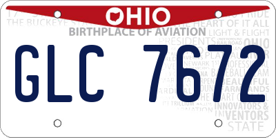 OH license plate GLC7672
