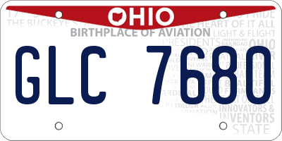 OH license plate GLC7680