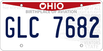 OH license plate GLC7682