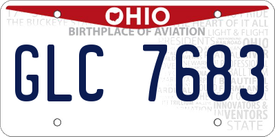 OH license plate GLC7683