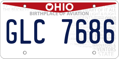 OH license plate GLC7686