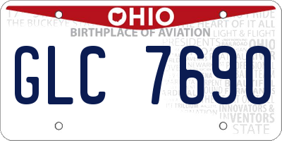 OH license plate GLC7690