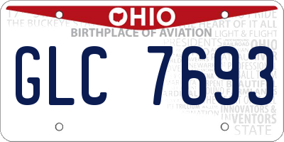 OH license plate GLC7693