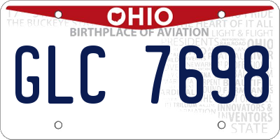 OH license plate GLC7698