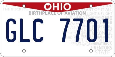 OH license plate GLC7701