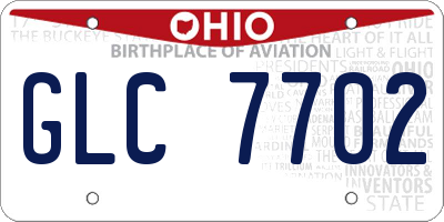 OH license plate GLC7702