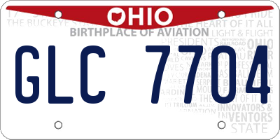 OH license plate GLC7704