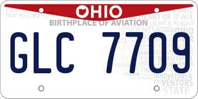 OH license plate GLC7709