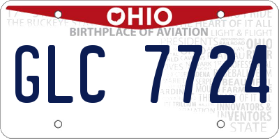 OH license plate GLC7724