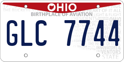 OH license plate GLC7744