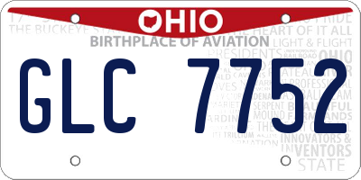 OH license plate GLC7752
