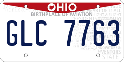 OH license plate GLC7763