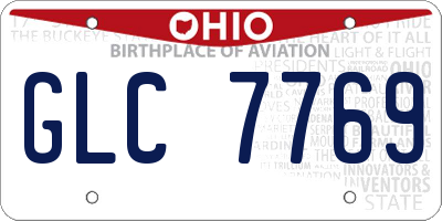 OH license plate GLC7769