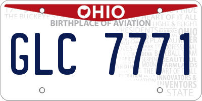 OH license plate GLC7771