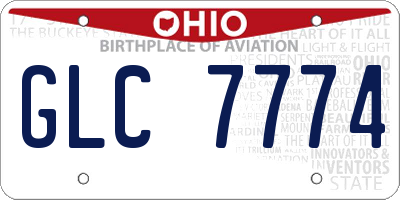 OH license plate GLC7774