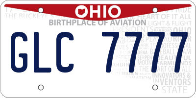 OH license plate GLC7777