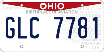 OH license plate GLC7781