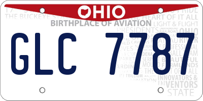 OH license plate GLC7787
