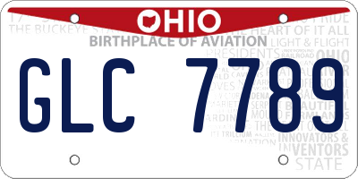 OH license plate GLC7789