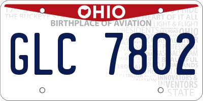 OH license plate GLC7802