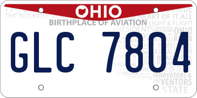 OH license plate GLC7804