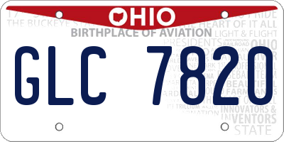 OH license plate GLC7820