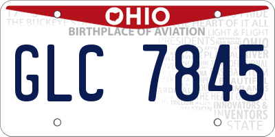 OH license plate GLC7845