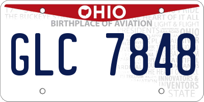 OH license plate GLC7848