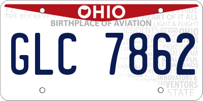 OH license plate GLC7862