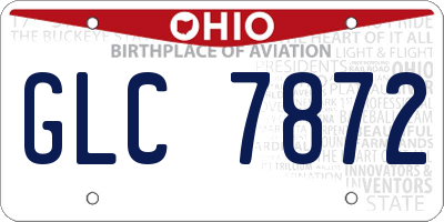 OH license plate GLC7872
