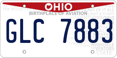 OH license plate GLC7883