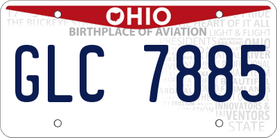OH license plate GLC7885