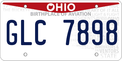 OH license plate GLC7898