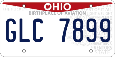 OH license plate GLC7899