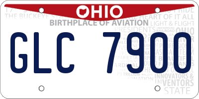 OH license plate GLC7900