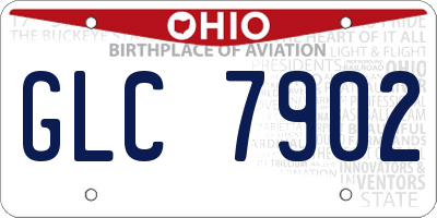 OH license plate GLC7902