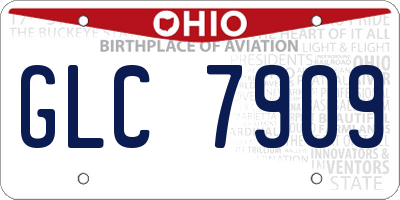 OH license plate GLC7909