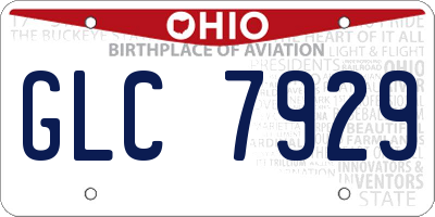 OH license plate GLC7929