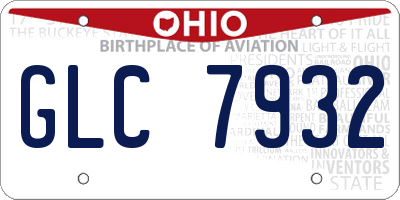 OH license plate GLC7932