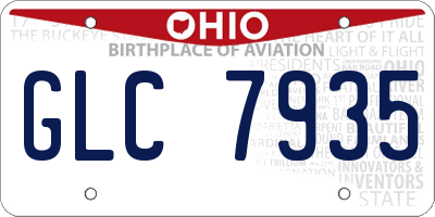OH license plate GLC7935