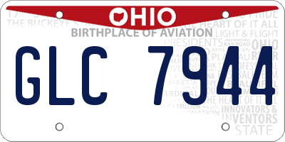 OH license plate GLC7944